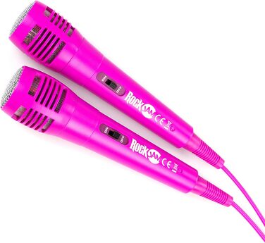 Караоке-машина RockJam Party Karaoke Machine 10 Вт, рожева, з двома мікрофонами