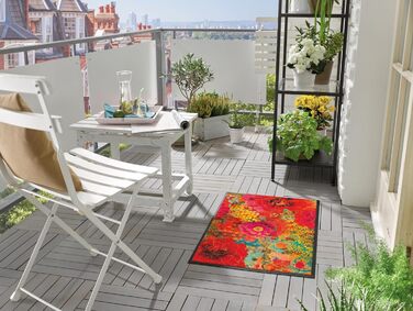 Килимок для дверей, що можна прати та сушити, квіткові ланцюжки 50x75 см, для використання всередині та зовні приміщень, можна прати, різнокольорові квіткові ланцюжки 50 x 75 см (прямокутні)