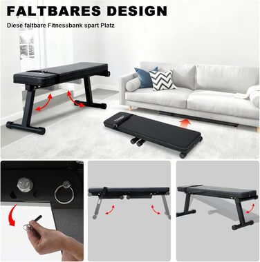 Плоска лава, складна лава для штанги, тренувальна лава, похила лава, лава для жиму лежачи, лава для сидячих пресів для домашнього використання, до 150 кг