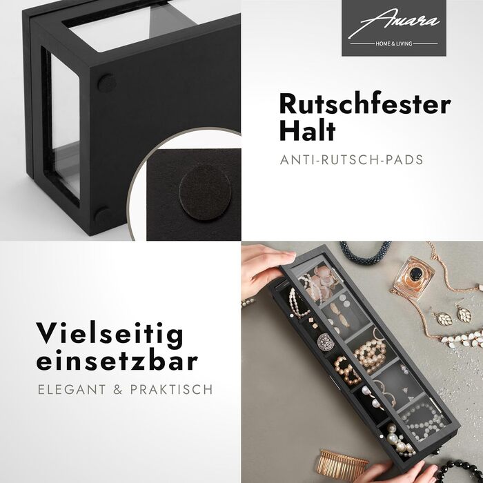 Органайзер для чайних пакетиків Amara Home & Living для шухляди, шафи, кухні та комори (на 75 чайних пакетиків) - Прозорі чайні коробки для зберігання - Коробка для зберігання як чайна скриня, контейнер для чаю та чайна полиця