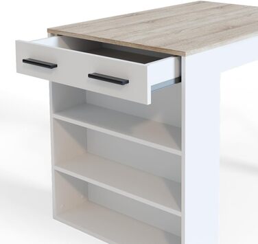 Обідній стіл Vicco Repose, барна стійка для їдальні, Сонома/Білий, 67 x 100 см Сонома/Білий Без барних стільців