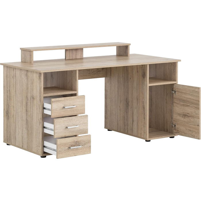 Письмовий стіл Schildmeyer Niels 701703, з полицею для 2 моніторів, декор дикого дуба