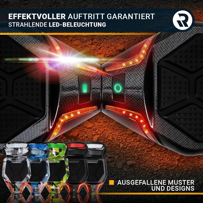 Гідроцикл Robway X2 Гідроцикл D ARBON для дітей, підлітків та дорослих - керування через додаток - 2 двигуни по 350 Вт - самобалансування - Bluetooth (X2 Navy Camo, Offroad)