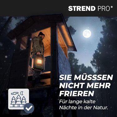 Газовий обігрівач для намету STREND PRO 2 кВт з 1 газовим картриджем для кемпінгу, портативний газовий обігрівач для приміщень, наметів, кемпінгу, риболовлі, полювання, міні-газовий обігрівач з датчиком кисню, мобільний
