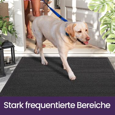 Килимок для вулиці DEXI, нековзний килимок для вловлювання бруду, миється та стійкий до атмосферних впливів, тонкий килимок для дверей, вхідний килимок, скребок для ніг для вхідних зон та зовнішніх майданчиків, 60 x 90 см, сірий