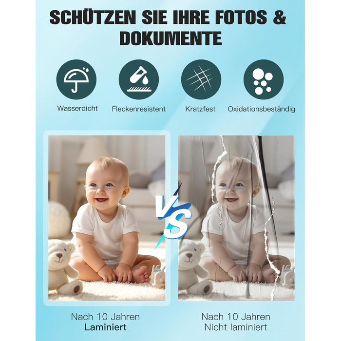 Дюймовий ламінатор A3 з автоматичною подачею паперу, гаряче та холодне ламінування A3, 20 пакетів для ламінування, комплект 10-в-1 з різаком, тримером та закруглювачем кутів для офісу, школи та дому, білий ламінатор A3, білий, 13-