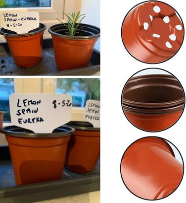 Пластикові горщики для рослин Abimar 10 см, 50 шт. , квіткові горщики для рослин, круглі горщики для вирощування з етикетками для