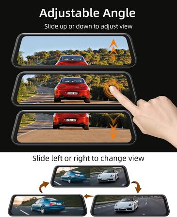 Дзеркальний відеореєстратор WeBeqer 4K з камерою заднього виду 1080P, відеореєстратор автомобільний передній задній з 10-дюймовим