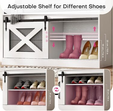 Вішалка для верхнього одягу Roomark, 6 в 1 з підставкою для взуття та 6 гачками, вішалка для передпокою з 3 верхніми полицями, під