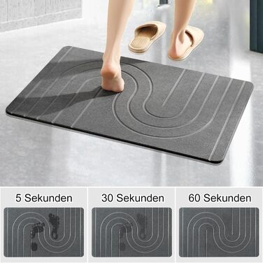 Великий кам&39яний килимок для ванної 80x50 см, 2024 Новий діатомовий килимок для ванної, нековзний, килимок для душу, килимок для ванної, швидковисихаючий, 100 натуральний, суперпоглинаючий килимок для ванної (сірий, 80x50 см) 50 x 80 см (прямокутний) сі