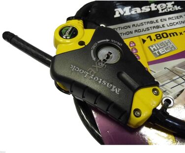 ТРОС MASTER LOCK 8433EURDPF PYTHON 1,80 М X 10 ММ ЖОВТА ЗАМКУВАЛЬНА ГОЛІВКА (НОВИЙ ДИЗАЙН) 1,8 м