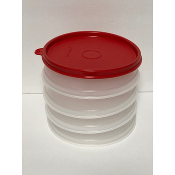 Набір морозильних камер для гамбургерів Tupperware, 4 контейнери, червона плівка