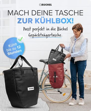 Велосипедний багажник Bchel для багажника 100 водонепроникний з ручкою для перенесення та плечовим ременем велосипедний багажник, сумка для багажника, задня велосипедна сумка, чорна, одинарна, 20 л
