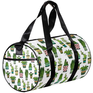 Спортивна сумка, маленька дорожня сумка, сумка для шопінгу та йоги з барвистим малюнком у стилі дудл (квіти, кактуси), сумка для фітнесу на відкритому повітрі, ручна поклажа
