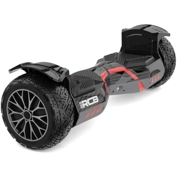 Позашляховий ховерборд RCB 8,5 дюймів всюдихідний ховерборд зі світлодіодним освітленням, акумулятором 4 Аг, подвійним двигуном, самобалансуючим самокатом для дітей, підлітків та дорослих, колір чорний