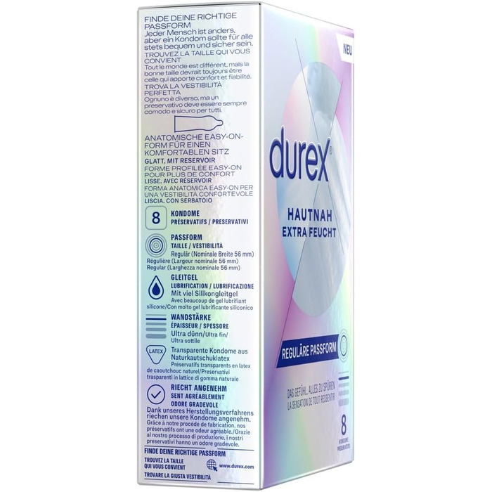 Презервативи Durex Skin Feel Extra Wet, ультратонкі, 8 шт