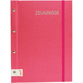 Папка для сертифікатів ROTH Metallium з кріпильними гвинтами - - з 12 прозорими рукавами формату А4, що розширюються (рожеві)