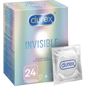 Презервативи Durex Invisible Презервативи надзвичайно тонкі для інтенсивних відчуттів під час спільних занять коханням (Extra Sensitive, 24 шт. и) 2x12 шт.