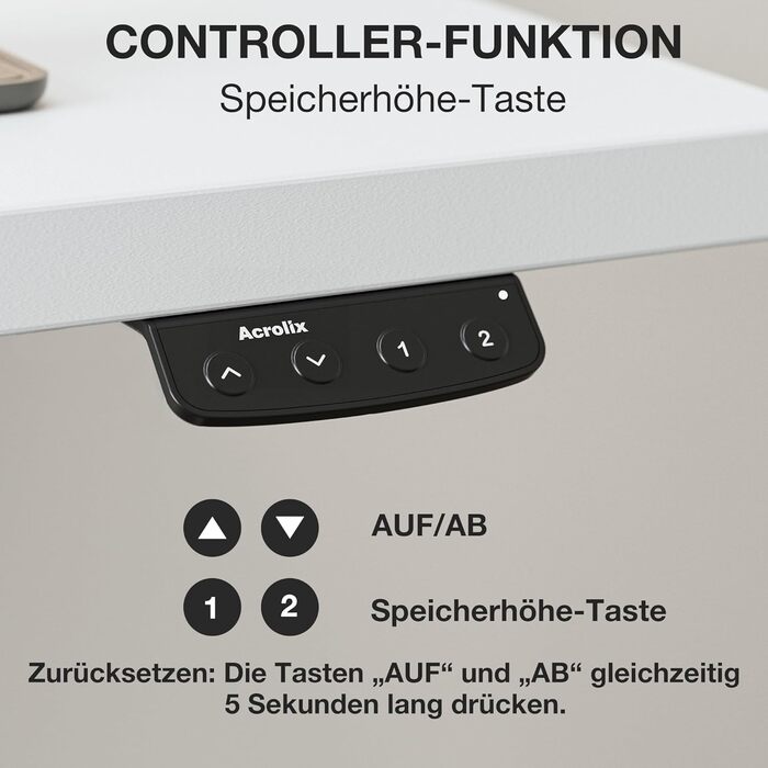 Стіл з регульованою висотою 120x60 см, електричний з функцією пам&39яті, комп&39ютерний стіл з можливістю сидіти та стояти. Організатор кабелів та гачки, регульований стіл стоячи для офісу та дому білий 120 см