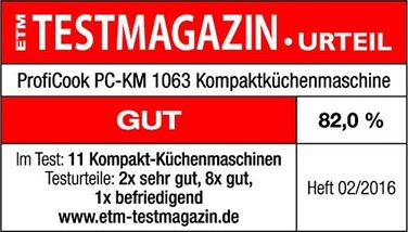 Кухонний комбайн ProfiCook 3в1 Блендер, кухонний комбайн і соковижималка 1200 Вт для нарізки, натирання та замішування Отвір для наповнення Безступінчаста швидкість в т.ч. 11 аксесуарів ПК КМ 1063