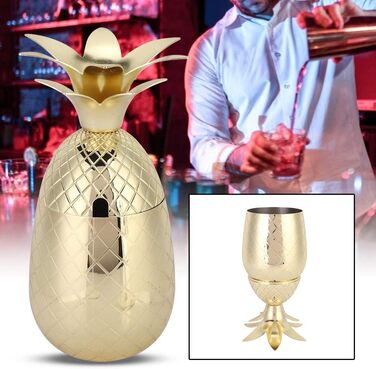 Келих для коктейлів з нержавіючої сталі, елегантний позолочений барний аксесуар для барменів та домашніх барів, міцний, стійкий до іржі, 380 г