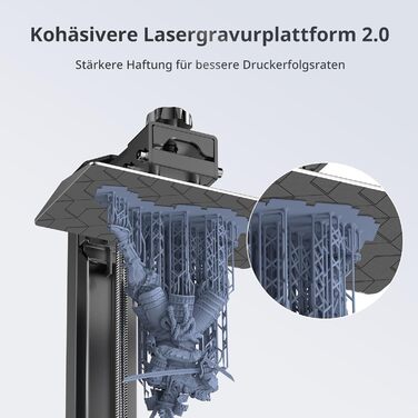 Принтер ANYCUBIC Photon Mono 4 10K Resin, із 7-дюймовим монохромним РК-екраном, швидкість друку 70 мм/год (High Speed Resin), матр
