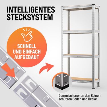 Міцний стелаж Monzana 2 шт. 170x75x30 см 560 кг 4 стелажі з МДФ Стелажі для зберігання Підвальні стелажі Безболтові стелажі Стелаж для майстерні