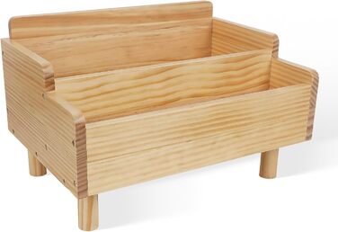 Дитяча книжкова полиця, маленька книжкова полиця Монтессорі для малюків, полиця для зберігання дитячих книг з роздільником, дерев&39яна підставка для книг для ігрової кімнати, дитячої кімнати, класної кімнати, натуральна сосна