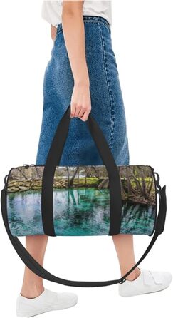 Спортивна сумка для подорожей, малюнок Флорида Спрінгс, Чорна, Універсальний розмір, Дорожня сумка