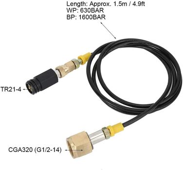 М W21.8-14 DIN477 Адаптер бака CO2 Комплект шлангів високого тиску для соди Аксесуари для домашнього офісу - насолоджуйтесь газованою водою вдома, 1,5