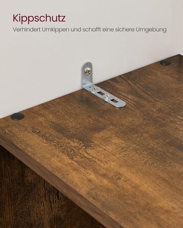 Відкрита книжкова полиця з 10 відділеннями, багаторівнева полиця, система зберігання для декору, фотографій, рослин, вітальня, спальня, кабінет, 29 x 129,5 x 129,5 см, вінтажний коричневий LBC10BX