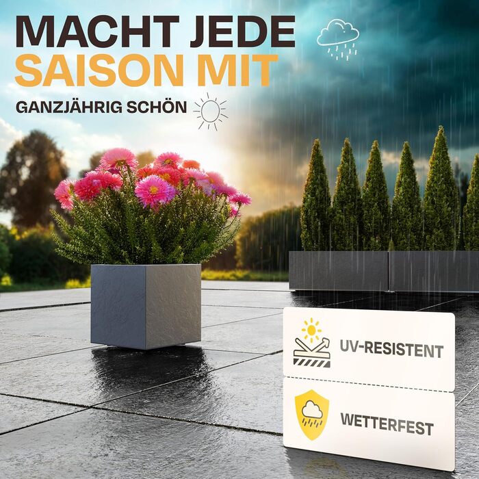 Квітковий горщик Ondis24, Vulkan 40 з резервуаром для води, зимостійкий (антрацит)