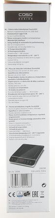 Одна індукційна варильна поверхня, 2000 Вт, автоматичне визначення горщика, 10 рівнів температури, 10 рівнів потужності, таймер до 180 хв, склокерамічна поверхня, температура приблизно 60 240 C Одинарна індукція Чорний, Сріблястий, 2000 -