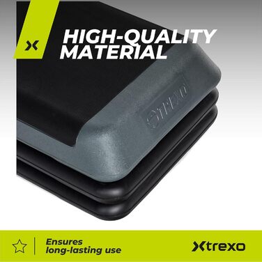 Степер TREXO для аеробного фітнесу для кардіотренувань, аксесуар для домашнього спортзалу з регульованою висотою (10, 15, 20 см), підходить для тренувань до 250 кг, чорний/рожевий, 109 x 41 см, TRX-AS01 сірий