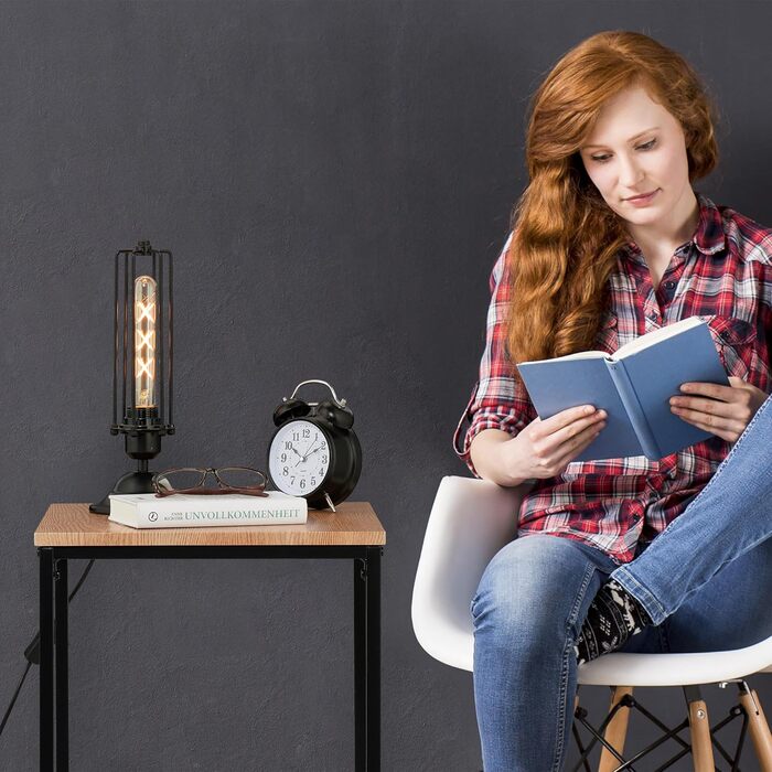 Набір з 2 журнальних столиків Relaxdays, штабелювані, промисловий дизайн, столи, що вкладаються, 2 розмірів, квадратні, металеві, світло-коричневі/чорні