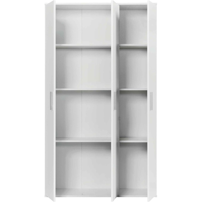 Багатофункціональна шафа з ламінованої деревини з 3 дверцятами на петлях та 6 полицями. Розміри LAP приблизно 95,6 x 167 x 33,4 см