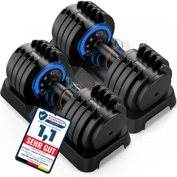 Регульовані гантелі DH FitLife 25 кг – 10 рівнів ваги, змінні диски 10 в 1 для домашніх та професійних тренувань