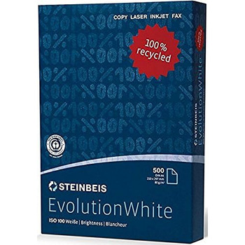 Папір Steinbeis Eco-Premium - EvolutionWhite 2500 аркушів - 80 г/кв.м - ISO100 - DIN-A4 - Сертифікат від колиски до колиски в сріблі