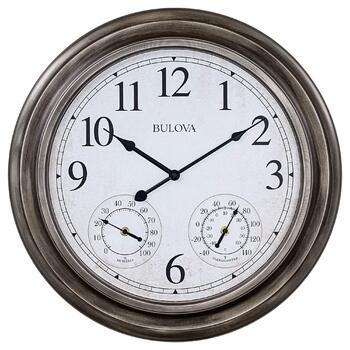 Настінний годинник Bulova C4125 Block Island, античне срібло