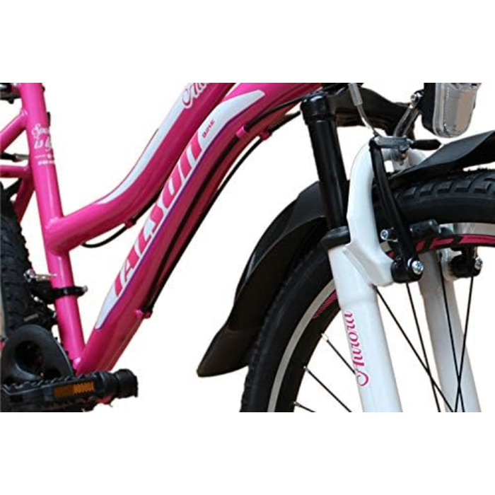 Гірський велосипед Talson 24 дюйми для дівчаток з ліхтарями та 21-швидкісною коробкою передач Shimano, рожевий