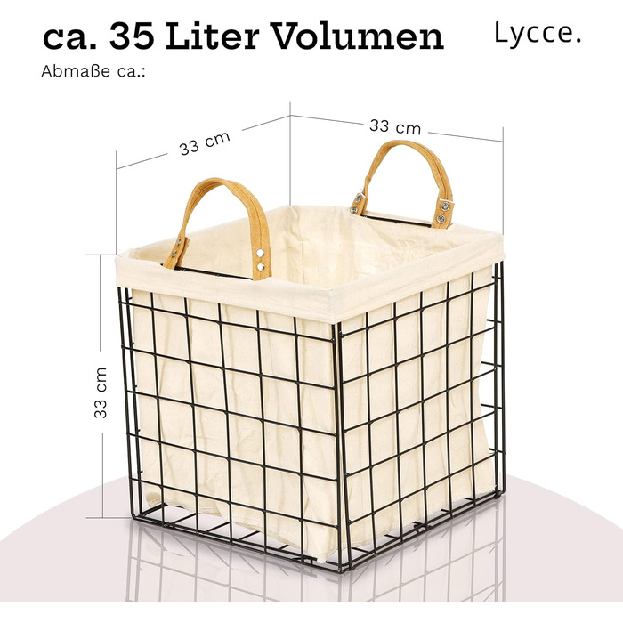 Кошик для зберігання Lycce Kallax Insert підходить для полиць Ikea Kallax, промисловість металева чорна 33 x 33 x 33 см