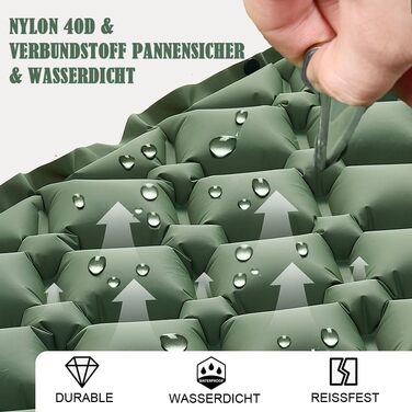 Ультралегкий килимок/надувний матрац для кемпінгу - Самонадувальний кемпінговий матрац (зелений)