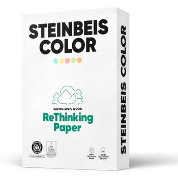 Копіювальний папір Steinbeis Color ReThinkingPaper перероблений папір формату DIN формату A4 80 г/м, папір для принтера ISO 20494, жовтий, 5 x 500 аркушів жовтий