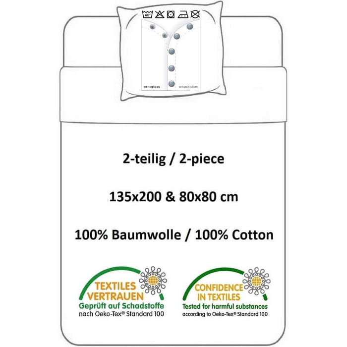 Комплект дитячої постільної білизни Синій трактор, 135 x 200 см 80 x 80 см, 100 бавовна