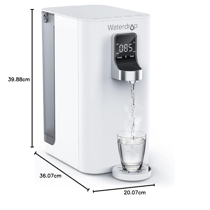 Диспенсер гарячої води з миттєвим нагріванням, настільна мобільна система зворотного осмосу без підключення до води, TDS Reduce, питна вода без вапняку, 4 рівні температури, 19-H