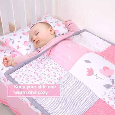 Комплект постільної білизни в дитяче ліжечко JISEN з 4-х предметів для дівчаток і хлопчиків, м'який дитячий комплект постільної бі