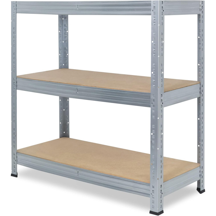 Професійний надміцний стелаж, оцинкований/металевий стелаж з 3 полицями, вантажопідйомність 200 кг кожна/металевий стелаж для підвалу, гаражний стелаж, стелаж для майстерні або стелаж для зберігання/навісний стелаж, металевий, В 115см / Ш 100см / Г 60см, 