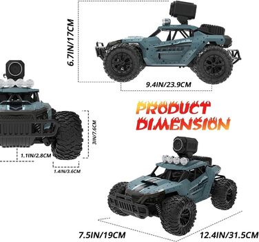 Автомобіль на дистанційному управлінні 116 RC вантажівка з камерою 1080P фото WiFi передача 2.4Ghz 2 батареї 60 хвилин гри позашляховик для дорослих і дітей (36W)