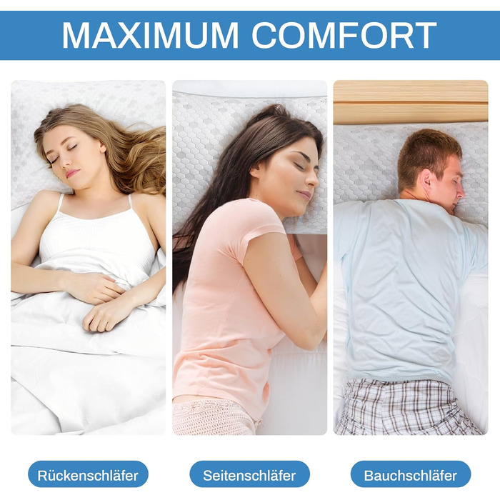 Комплект із 2 подушок/подушок для голови 40x80 см, подушки з піни з ефектом пам&39яті, регульована висота з блискавкою, подушка для шиї, яку можна прати, дихаюча подушка з піни, м&39яка та підтримуюча подушка для сну 40x80 см*2