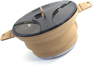 Складні силіконові миски для приготування їжі, портативні, стійкі до іржі, туристичний посуд для походів на природі, кольору хакі, 2